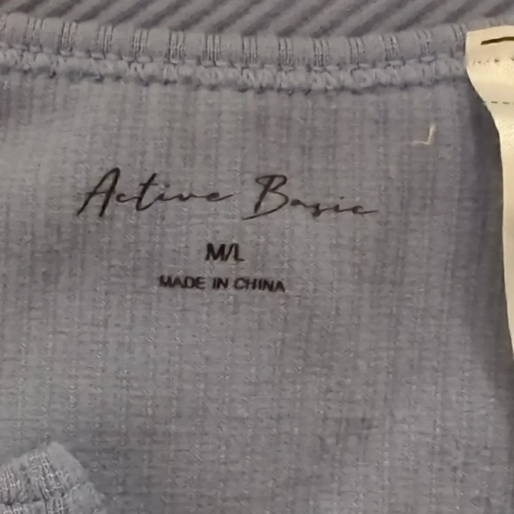 Active Basic Blue Ribbed Cropped Long Sleeve - Picture 4 of 5